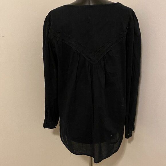 Nine West VAC Long Sleeve V-Neck with Buttons Womens Blouse Size M - Picture 2 of 5